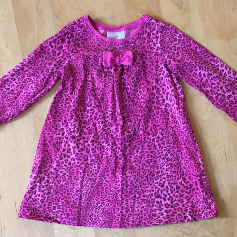 HANNA ANDERSSON | Pink Leopard Long Sleeve Dress Cotton